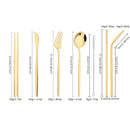 Axyaa Stainless Steel Travel Cutlery Set - Spoon, Fork, Chopsticks, Straw in Portable Case