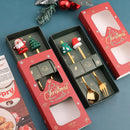 Axya Christmas Spoon and Fork Set: Santa Claus Design in Gift Box