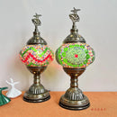Axyaa Turkish Swirling Dance Mosaic Table Lamp Glass Bed Light Vintage Romantic Glass Mosaic Lamp
