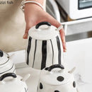 Axya Hand-Drawn Ceramic Seasoning Jar Set