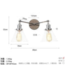 Axyaa 2-Head LED Wall Sconce Industrial Iron Glass Retro Stair Light Fixtures