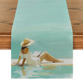 Axyaa Farmhouse Sun Hat Table Runner for Kitchen & Dining Decor