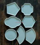 Axyaa Dessert Cake & Snack Plate for Tea, Pastries, Fruits - Creative Geometry Design