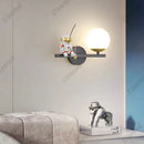 Axyaa LED Star Astronaut Projection Wall Lamp for Children's Room, Bedroom, and Hallway