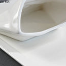 Axya Pure White Ceramic Snack Plate for French Fries, Desserts, Sushi, and More