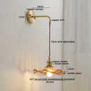 Axyaa Glass Copper LED Wall Lights with Knob Switch - Modern Bedside Lamp