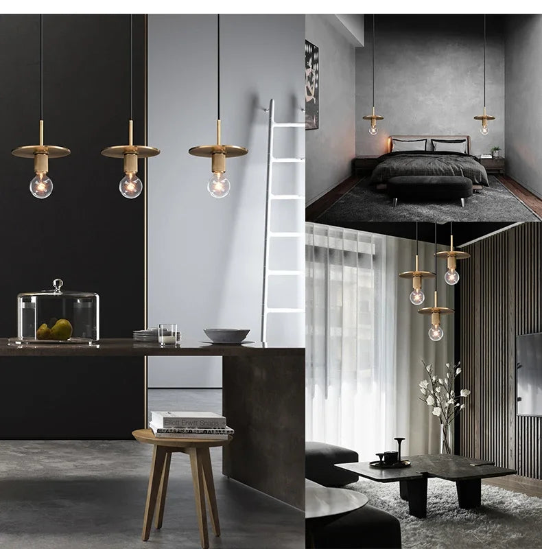 Axyaa Gold LED Pendant Light - Luxury Nordic Retro Design