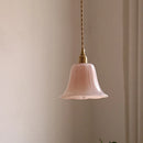 Axyaa Green Pink Glass Pendant Light: Elegant E14 LED Hanging Lamp for Home Decor