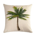 Tropical Tree Green Plant Linen Cushion Cover by Axyaa for Home Decoration