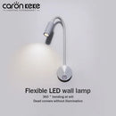 Axyaa 3W LED Gooseneck Wall Light with Switch, Home Lighting Fixture for Study and Bedside