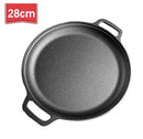 Axyaa Korean Round Grill Pan Non-Stick Pork Belly Barbecue Tray - Cast Iron, Induction & Gas Compatible