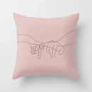 Axyaa Abstract Art Couple Portrait Pillow Cover 45X45CM
