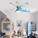 Axyaa Kids Aircraft LED Ceiling Fan Light Fixture Remote Dimming