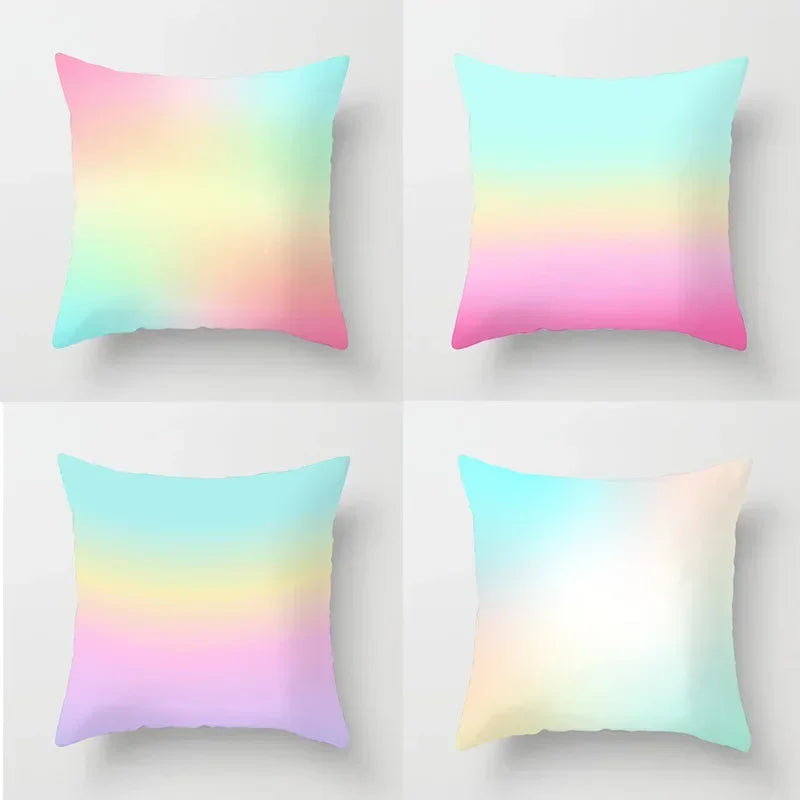 Gradient Ice Cream Color Polyester Pillow Cover by Axyaa - 45x45CM