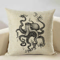 Axyaa Octopus Personality Linen Pillowcase for Marine Life Sofa Decoration
