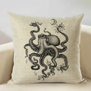 Axyaa Octopus Personality Linen Pillowcase for Marine Life Sofa Decoration