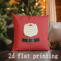 Axyaa Santa & Sleigh Print Pillow Cover for Sofa, Bedroom, Car - Christmas-Themed