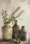 Elegant Olive Tree & Lemon Canvas Poster for Dormitory Home Decor by Axyaa.