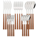 Axyaa Rosewood Handle Cutlery Set Stainless Steel Flatware