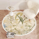 Axyaa Plush Flower Pattern Round Carpet: Soft Bedroom Rug for Living Room Décor