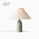Axyaa Green Ceramic Table Lamp, Minimalist Design for Bedside & Study
