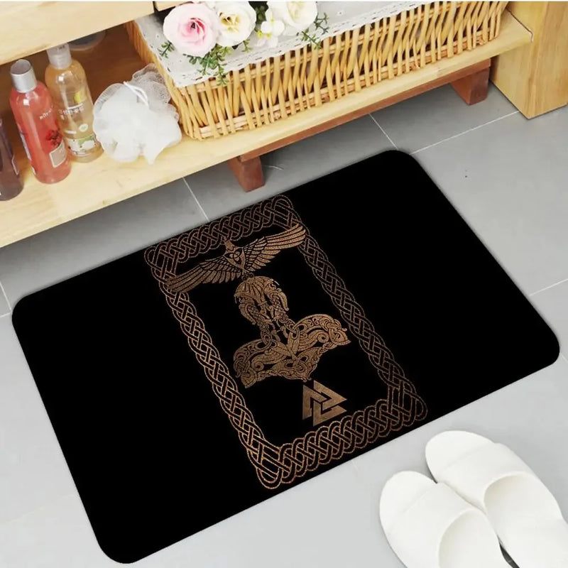 Axyaa Viking Pattern Symbol Floor Mat for Home Decoration