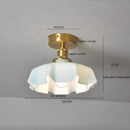 Axyaa Milky Glass LED Ceiling Lamp Modern Lighting for Home Indoor Living Room
