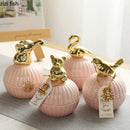 Axya Pink Ceramic Storage Jar, Wedding Candy Box, Home Decor Accents