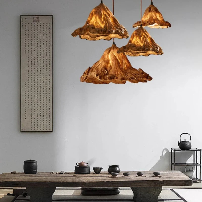 Axyaa Wabi Sabi Lotus Leaf Chandelier Pendant Lights