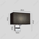 Axyaa LED Fabric Lampshade Wall Lamp Adjustable Spotlight for Bedroom Living Room