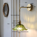 Axyaa Amber Glass LED Wall Lamp with Pull Chain Switch