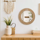 Axyaa Hand-Woven Nordic Decorative Hanging Mirror for Stylish Home Décor
