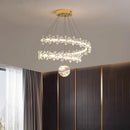 Axyaa Circular Crystal Ceiling Chandelier for Bedroom and Living Room
