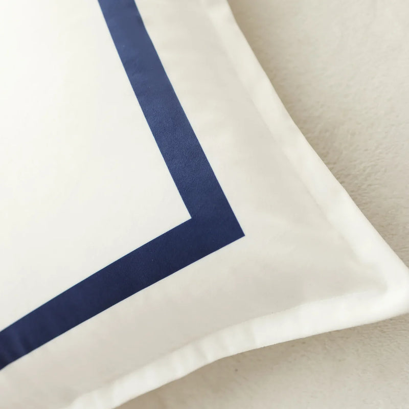 Axyaa Velvet Cushion Cover, Black Blue Square, Soft Home Decor Pillow Case, 45x45cm