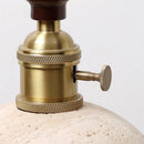 Axyaa Yellow Stone LED Pendant Lamp Retro Brass Wood Handle Hanging Light