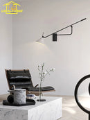 Axyaa Adjustable Long Pole Swing Arm LED Wall Lamp for Home Decor