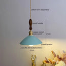Axyaa Ceramic Wood Handle LED Pendant Light Fixture, Modern Style for Kitchen, Bedroom, Corridor