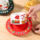 Axyaa Santa Claus Christmas Coffee Cup & Saucer Set Home Afternoon Tea Floral Mug