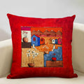 Axyaa African Oil Painting Art Pillow Case 45x45cm Linen Cushion Cover