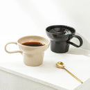 Axyaa Retro Ceramic Coffee Cup, 350ml Capacity, Wide Mouth, Solid Color Mug
