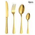 Axyaa Gold Stainless Steel Tableware Set - Knife, Fork, Spoon - 4/6/16/24pcs