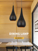 Axyaa Industrial Dining Chandelier: Iron Hollow Pendant Lamp for Home, Bar, and Cafe
