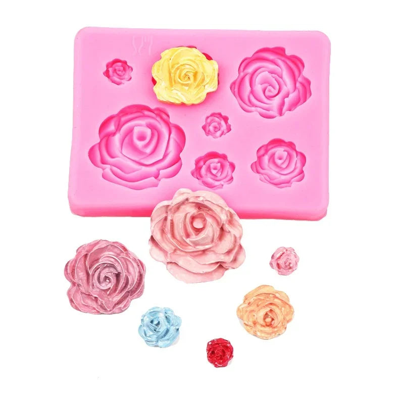 Silicone 3D Flower Mold for Cake Candy Chocolate Soap DIY Baking Tool by Axyaa