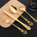 Axyaa Vintage Stainless Steel Cutlery Set - 16-Piece Flatware Dinnerware Kit