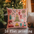 Axyaa Winter Scene Pattern Cushion Cover - Ideal for Sofa, Bedroom, Car