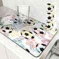 Axyaa Kitchen Dish Drying Mat Tennis Soccer Theme Absorbent Antiskid Quick Dry Drain Pad