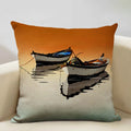 Axyaa Boat Pattern Linen Cushion Cover for Home Sofa Decor