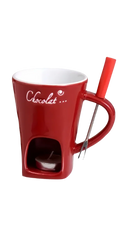 Axyaa Ceramic Chocolate Fondue Warmer Set for Valentine's Day