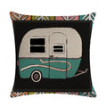 Axyaa Retro Car Pattern Cushion Cover Linen Pillowcase 45*45cm
