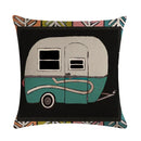 Axyaa Retro Car Pattern Cushion Cover Linen Pillowcase 45*45cm